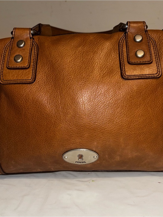 Fossil Handbags - Vintage Brown Leather Fossil Marlow Satchel Purse